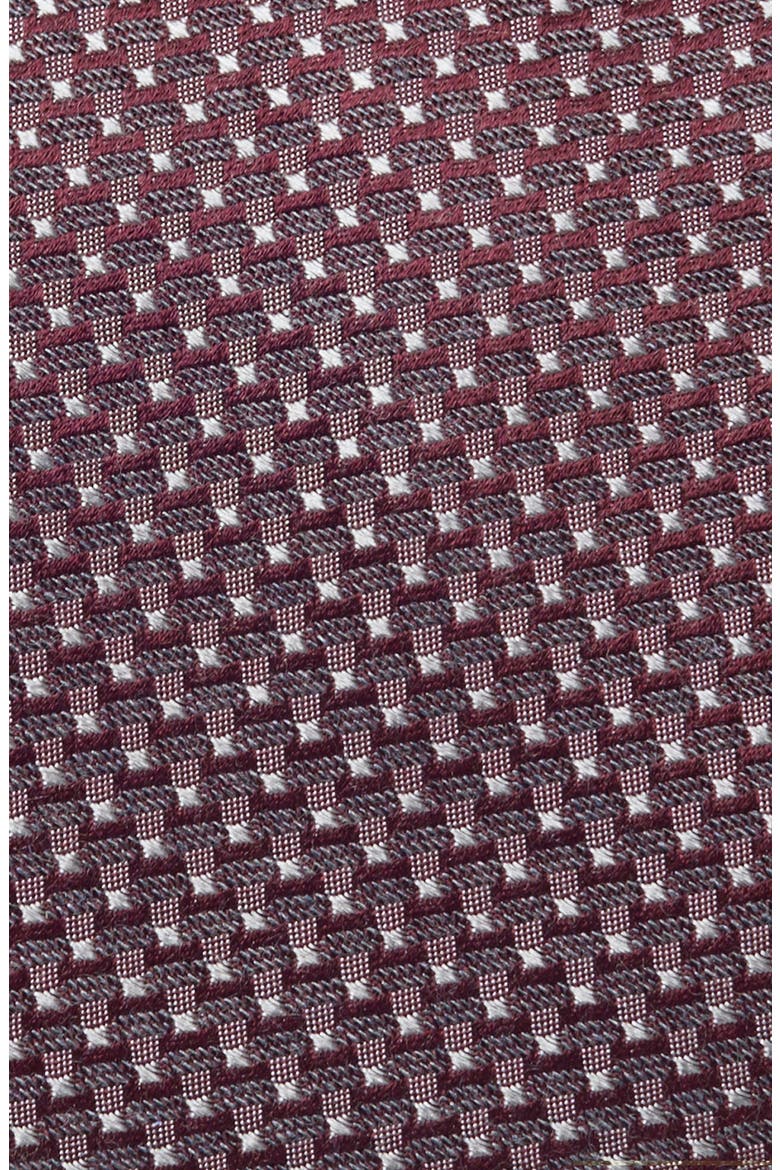 Kaiser Mini Silk Jacquard Tie, Alternate, color, BURGUNDY