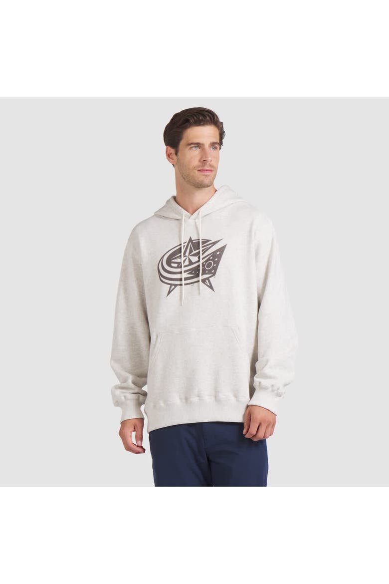 Men's Fanatics Cream Columbus Blue Jackets Made in Canada Pullover Hoodie, Main, color, Heather Gray