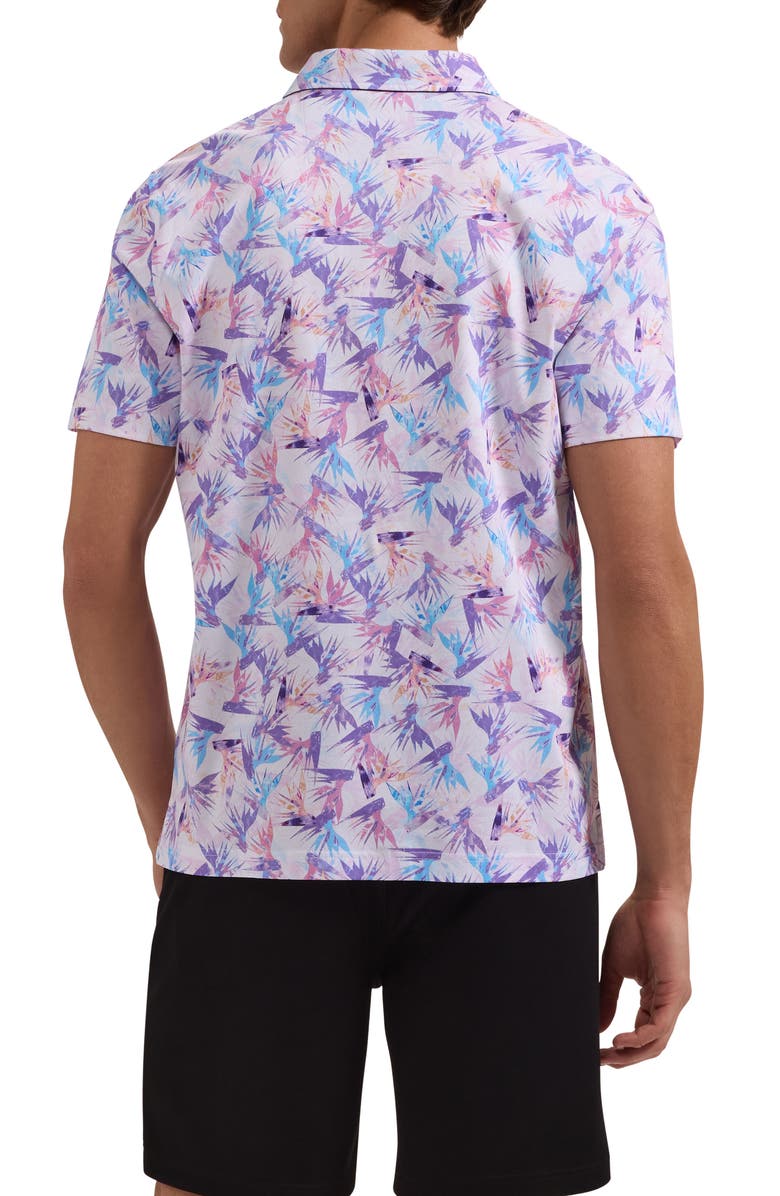 Bugatchi Hendrix Floral Pima Cotton Polo, Alternate, color, Pink