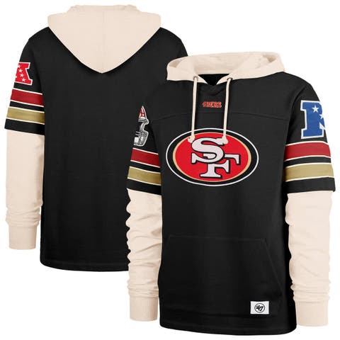 Men's '47  Black San Francisco 49ers Split Zone Cornerback Duo Hoodie