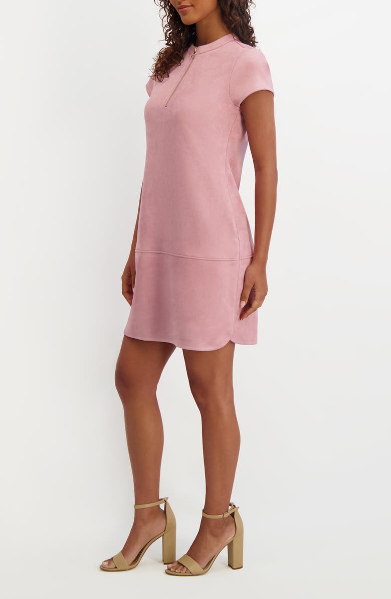 Kensie Faux Suede Shirtdress, Alternate, color, Mauve