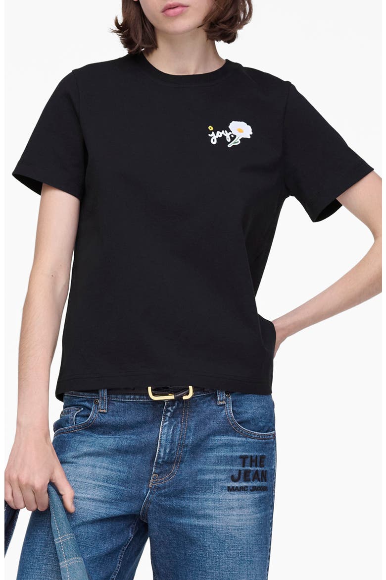 Marc Is Joy Daisy Graphic Baby T-Shirt, Main, color, BLACK