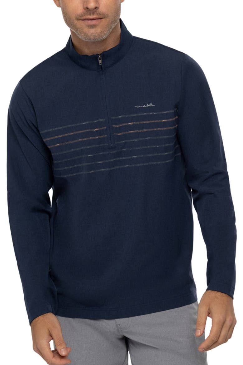 Some Beach Stretch Half Zip Pullover, Main, color, DRESS BLUES