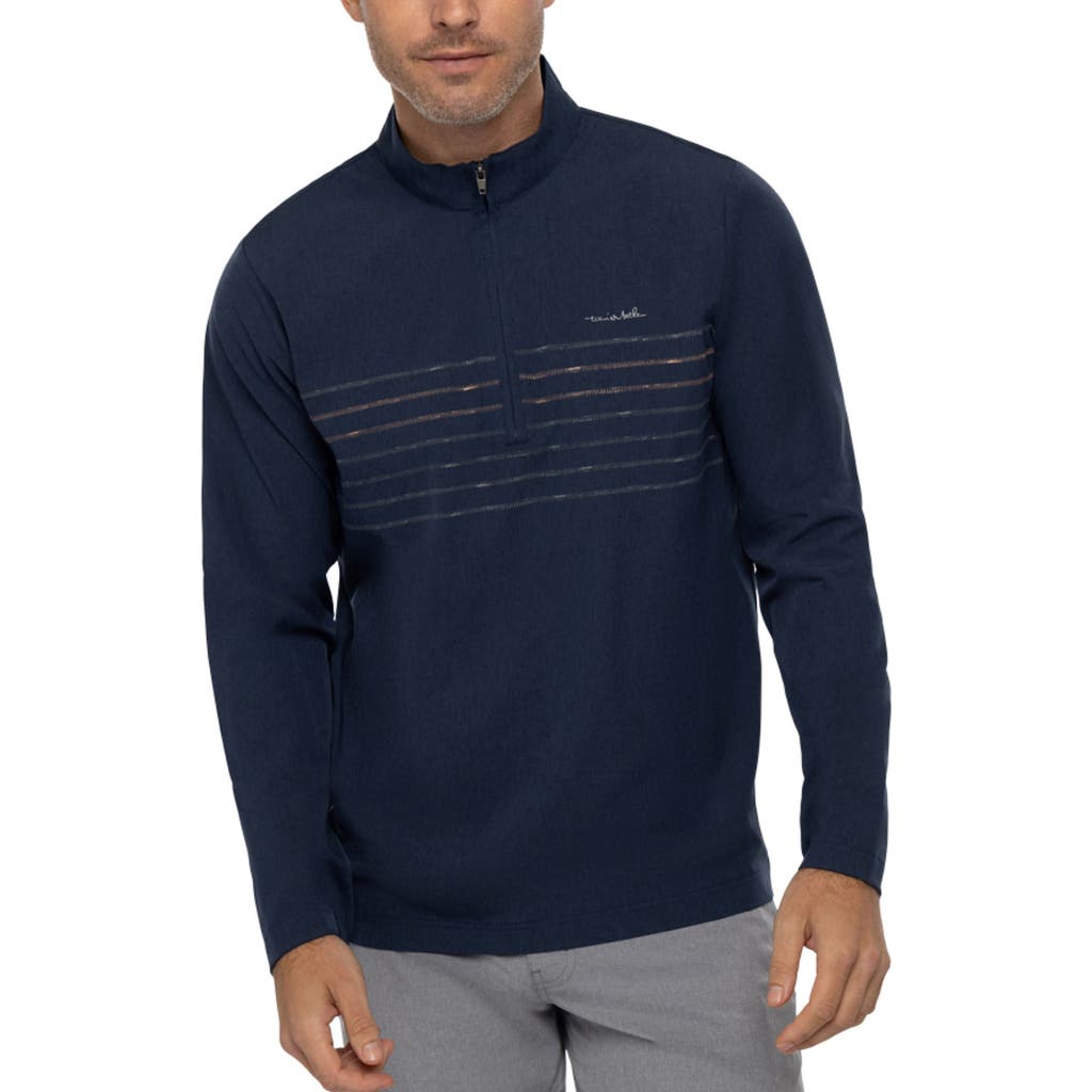 Travismathew Some Beach Stretch Half Zip Pullover In Blue