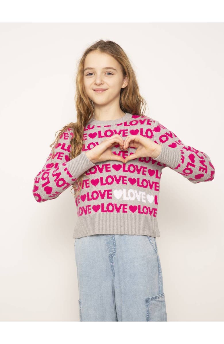 Central Park West Ava All Over Love Crew, Main, color, Heather