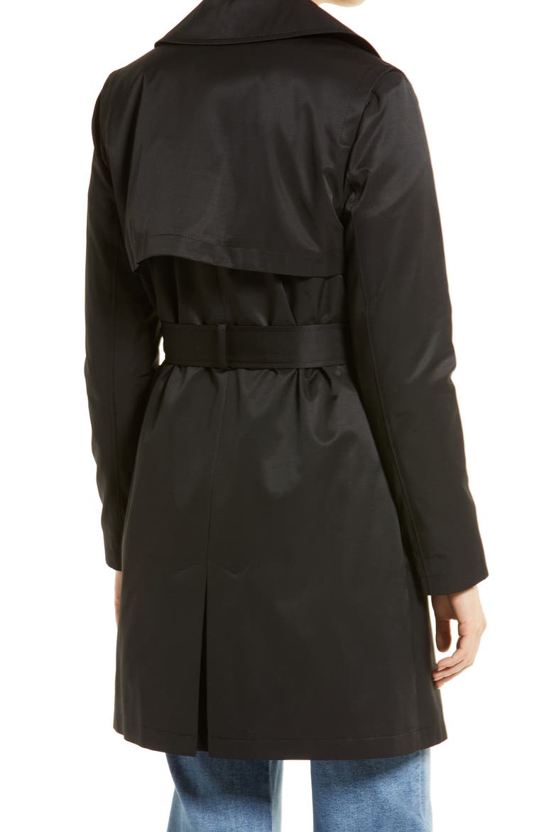 Water Repellent Trench Coat, Alternate, color, BLACK