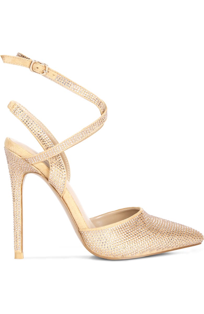 Rag & Co Charmer Rhinestone Stiletto Pump, Alternate, color, Champagne