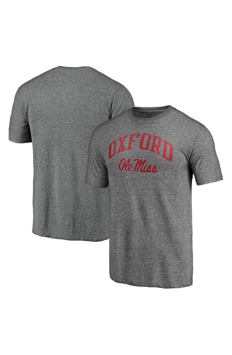 Fanatics MTO Label Men's Heather Gray Ole Miss Rebels Arched City Tri-Blend T-Shirt, Main, color, Heather Gray