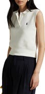 Polo Ralph Lauren Sleeveless Cotton Blend Piqué Polo Sweater
