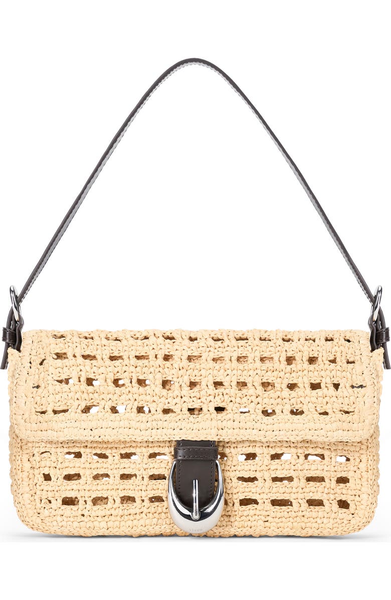 STAUD Harlow Raffia Shoulder Bag, Main, color, Raffia Crochet