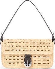 STAUD Harlow Raffia Shoulder Bag