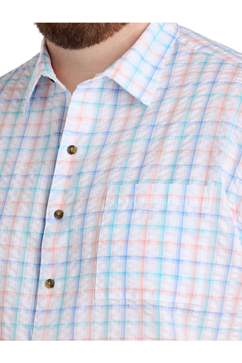 Big & Tall Medium Plaid Seersucker Sport Shirt, Alternate, color, WHITE MULTI
