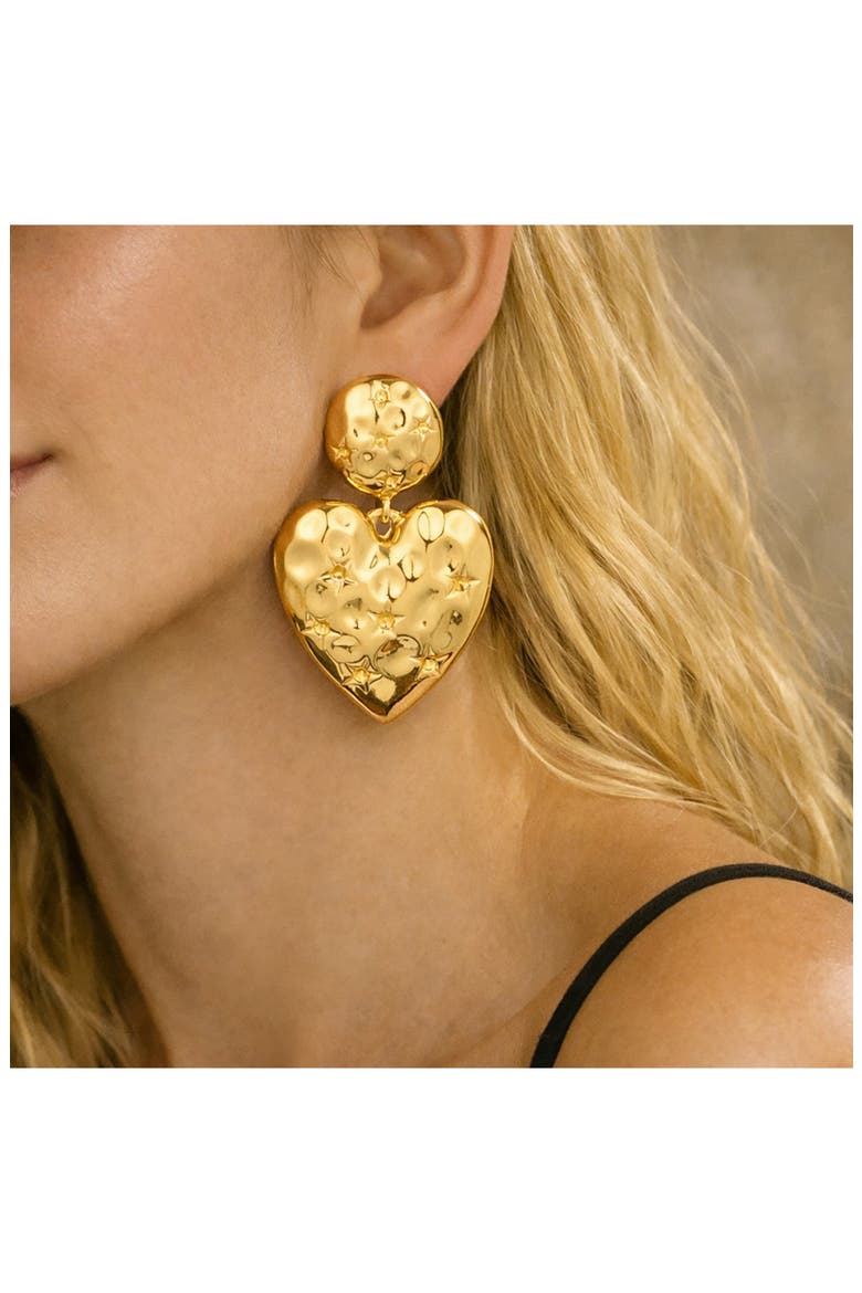 Valeska Heart Earrings, Alternate, color, GOLD