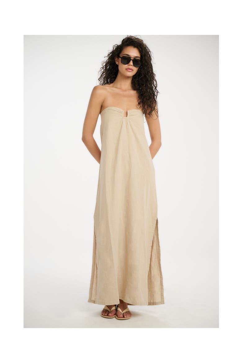 Resort Coastal U Wire Maxi Dress Cover-Up, Alternate, color, Natural