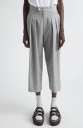 Tao Comme des Garçons Yarn Dyed Tropical Wool Crop Wide Leg Pants