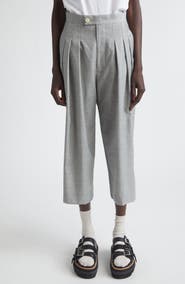 Tao Comme des Garçons Yarn Dyed Tropical Wool Crop Wide Leg Pants