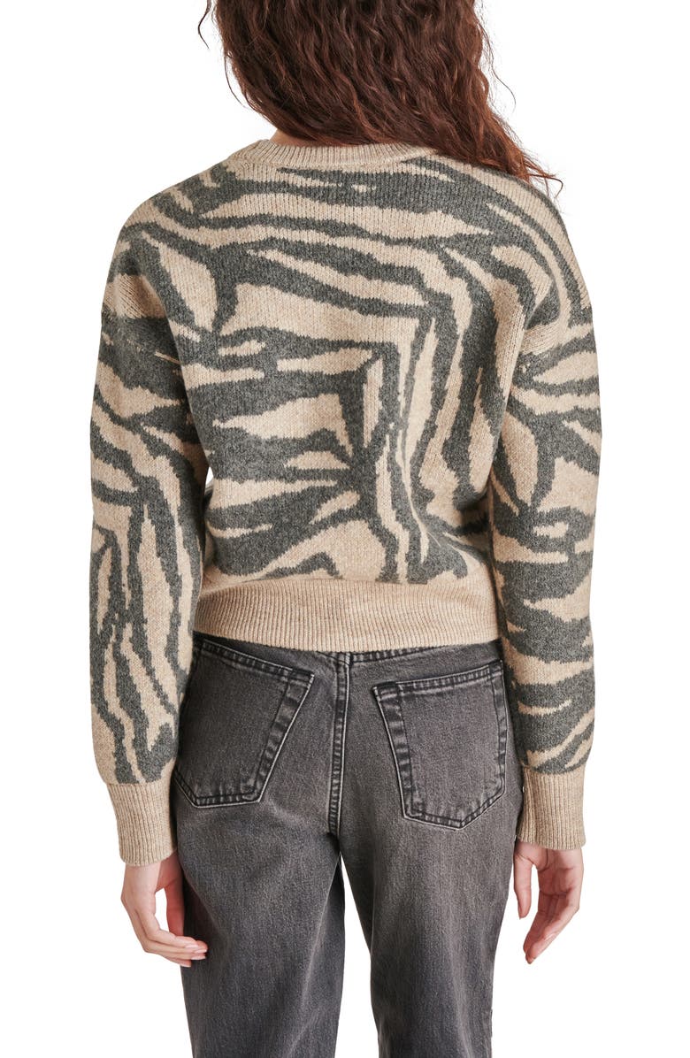 Steve Madden Stripe Jacquard Crop Sweater, Alternate, color, 