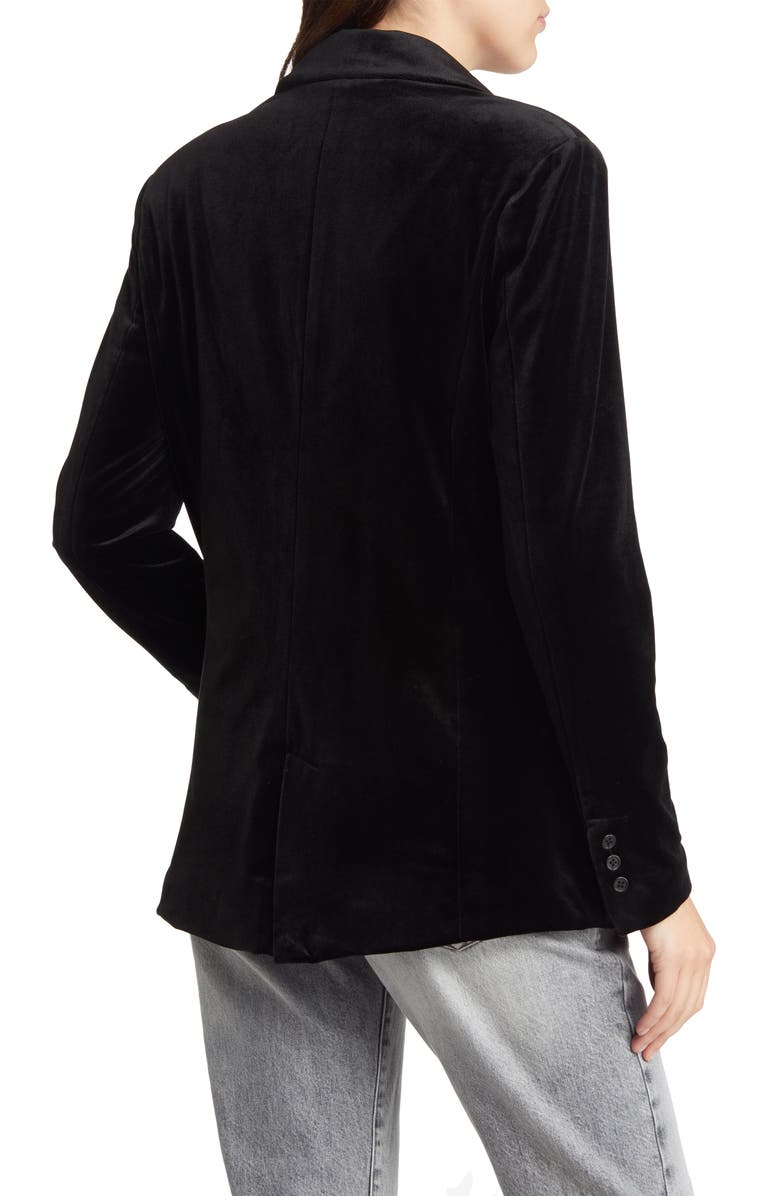 BLANKNYC Velvet One-Button Blazer, Alternate, color, 