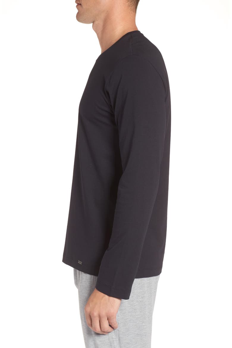 Living Cotton Crew Neck Top, Alternate, color, BLACK
