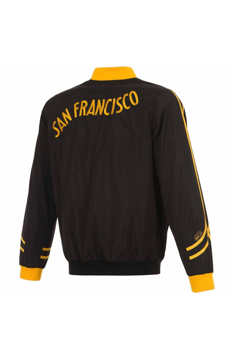 JH DESIGN Men's JH Design Black Golden State Warriors 2023/24 City Edition Full-Zip Bomber Jacket, Alternate, color, 