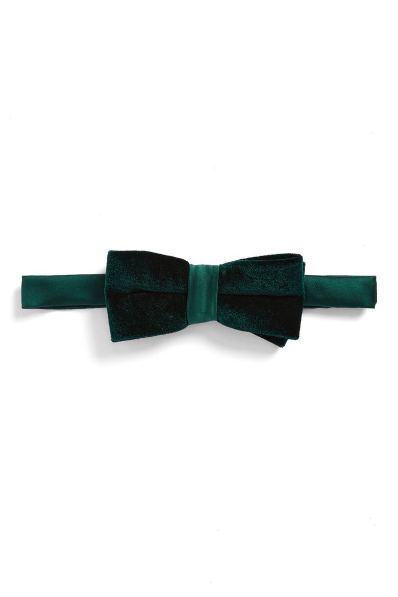 Velvet Bow Tie, Main, color, GREEN PINECONE