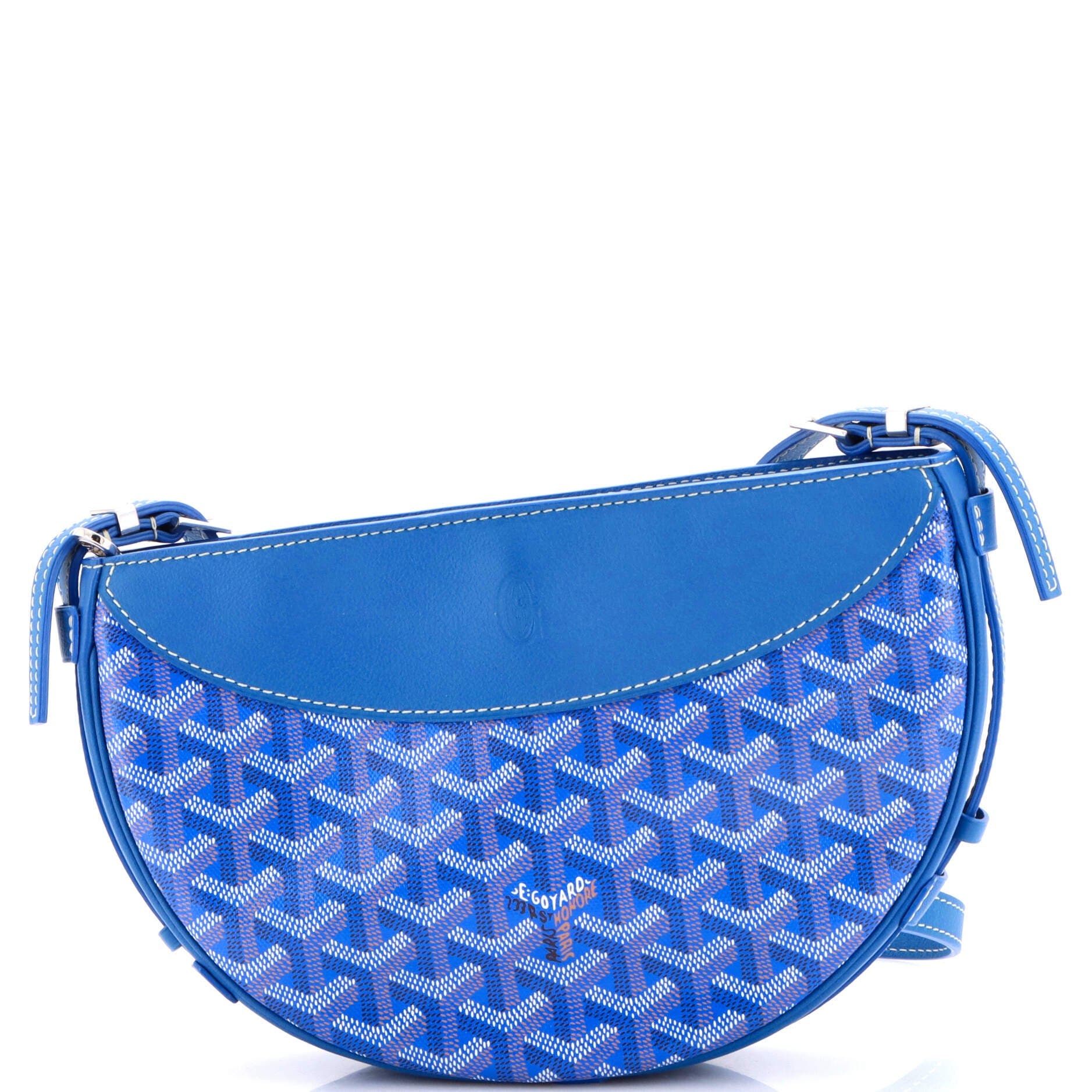Pre-Owned Goyard Hirondelle Shoulder Bag Coated Canvas and Leather, Main, color, Blue