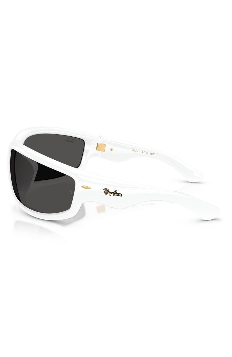 Ray-Ban x A$AP Rocky Ultra Wrap 003 86mm Shield Sunglasses, Alternate, color, White/ Dark Grey