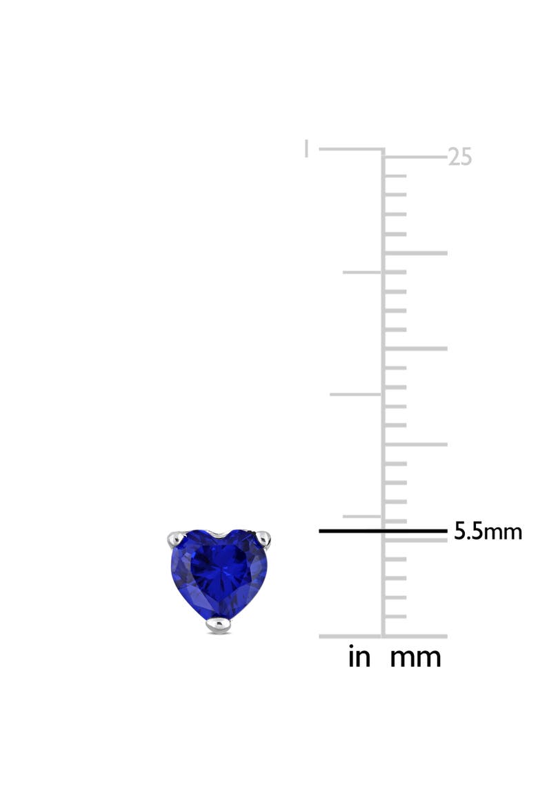 Color Zirconia Heart Stud Earrings, Alternate, color, Blue CZ