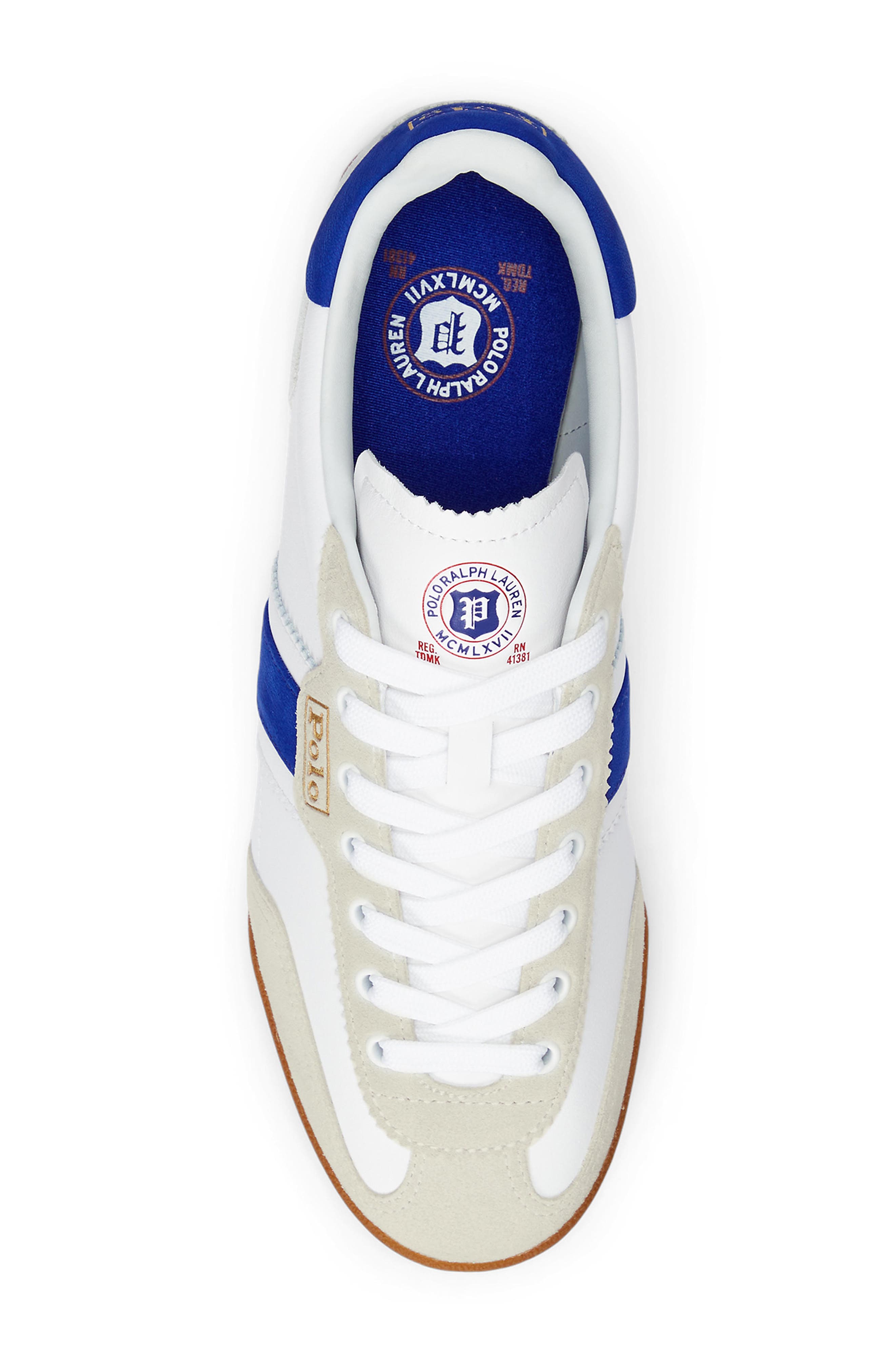 Hester Leather Sneaker, Alternate, color, WHITE/ ROYAL