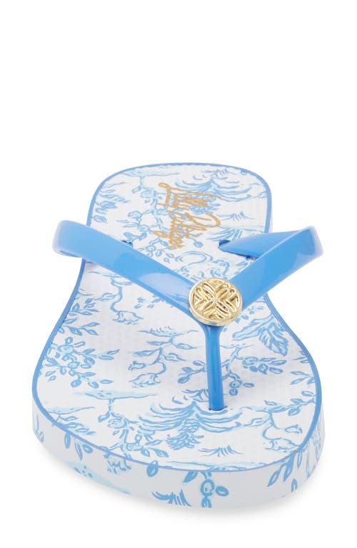 Lilly Pulitzer ® Pool Flip Flop In Resort White Tall Tales Shoe
