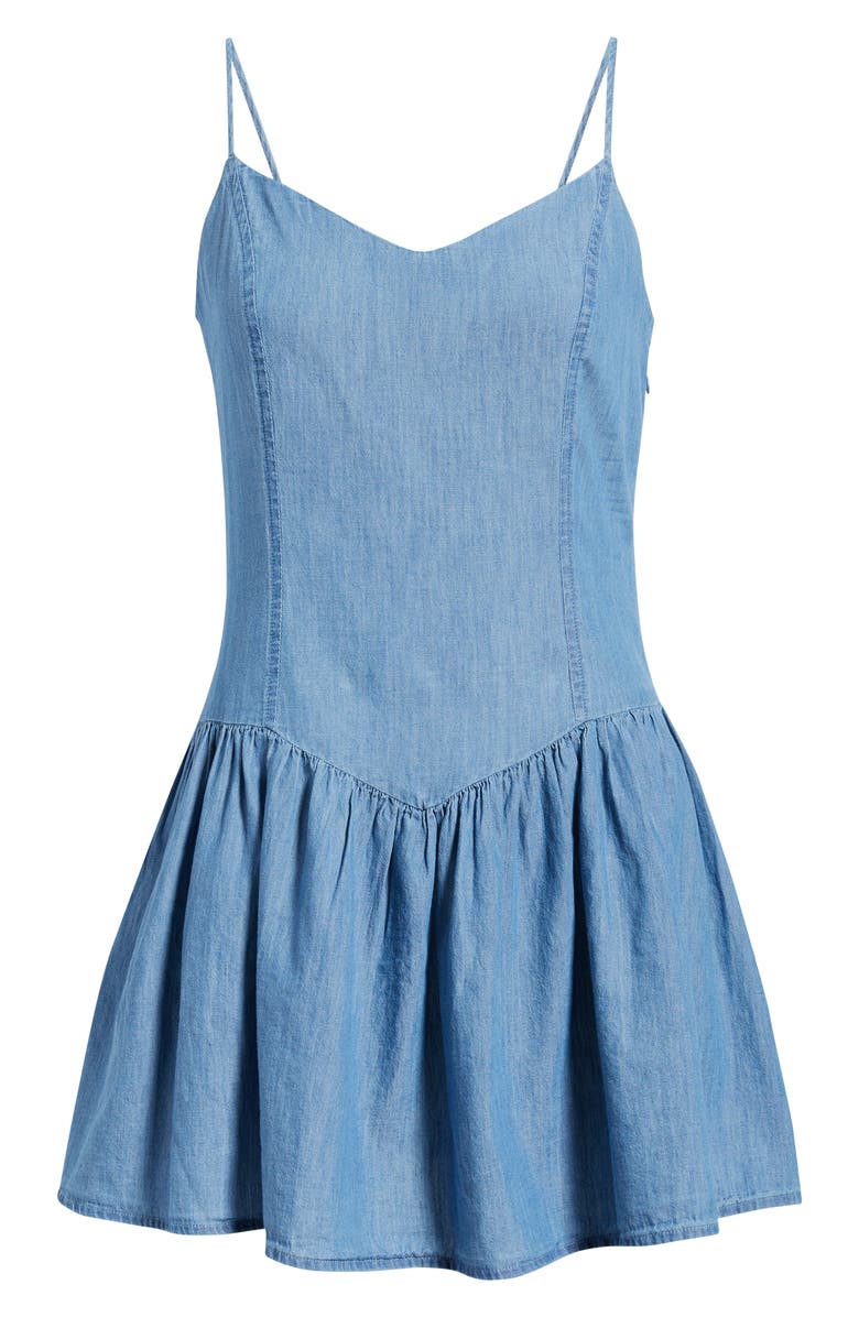 BP. Cotton Chambray Minidress, Alternate, color, Medium Chambray