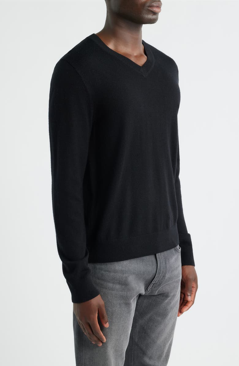 Nordstrom Merino Wool V-Neck Sweater, Alternate, color, Black Caviar