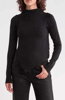 Ursula Asymmetric Hem Mock Neck Sweater