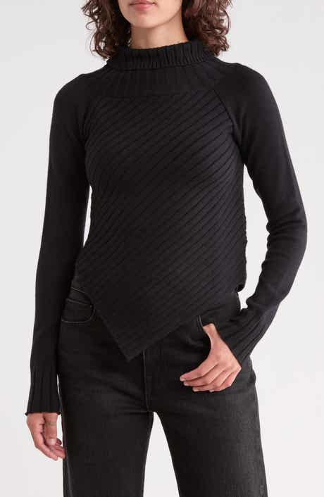 Ursula Asymmetric Hem Mock Neck Sweater