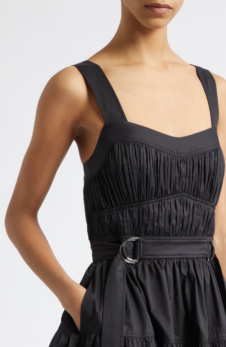 Derek Lam 10 Crosby Ivana Tiered Belted Minidress, Alternate, color, Black