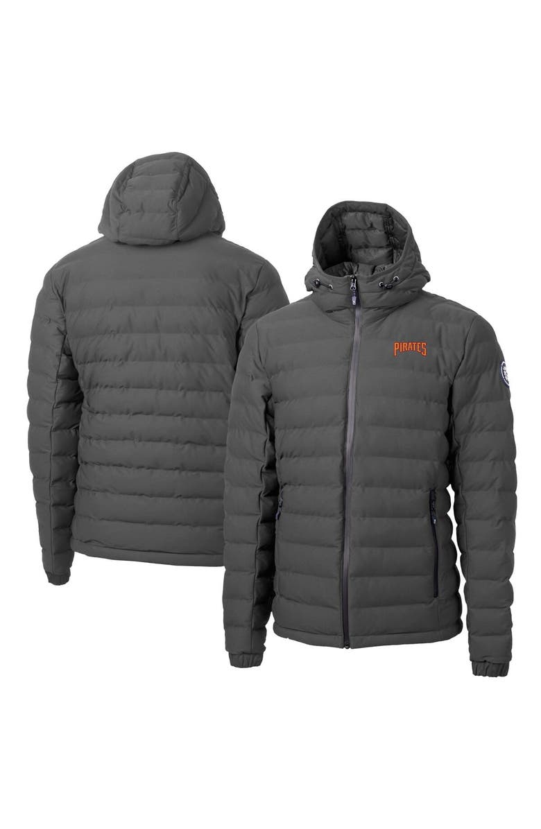 Cutter & Buck Men's Cutter & Buck  Gray Pittsburgh Pirates Cooperstown Collection Mission Ridge Repreve Eco Insulated Puffer Full-Zip Jacket, Main, color, 