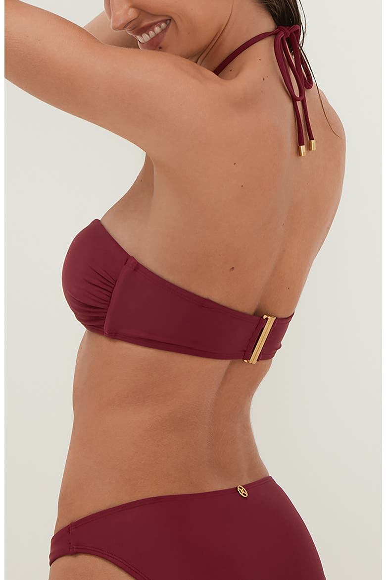 Liza Bandeau Bikini Top, Alternate, color, RED
