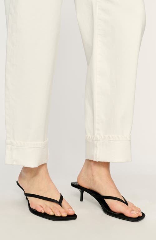 Dl1961 Thea Boyfriend Relaxed Jeans In White Cuff In White Cuffed