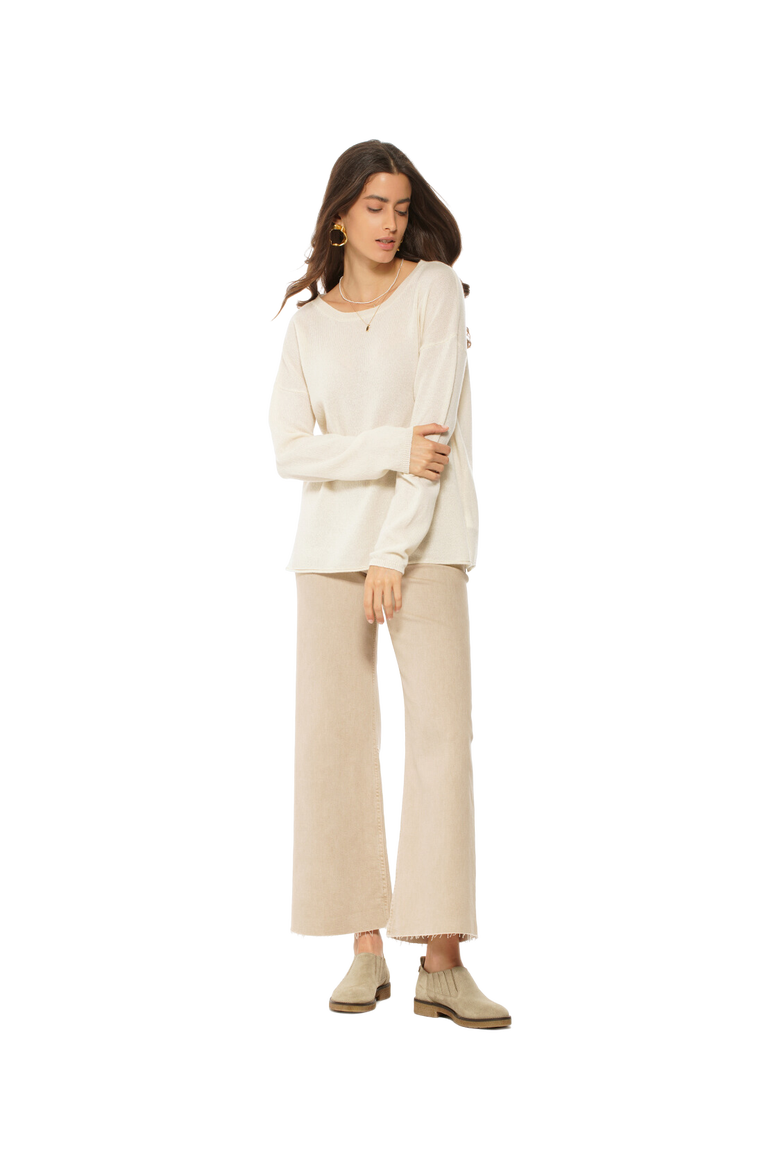 Pure Cashmere Lounge Sweater, Alternate, color, Milk White