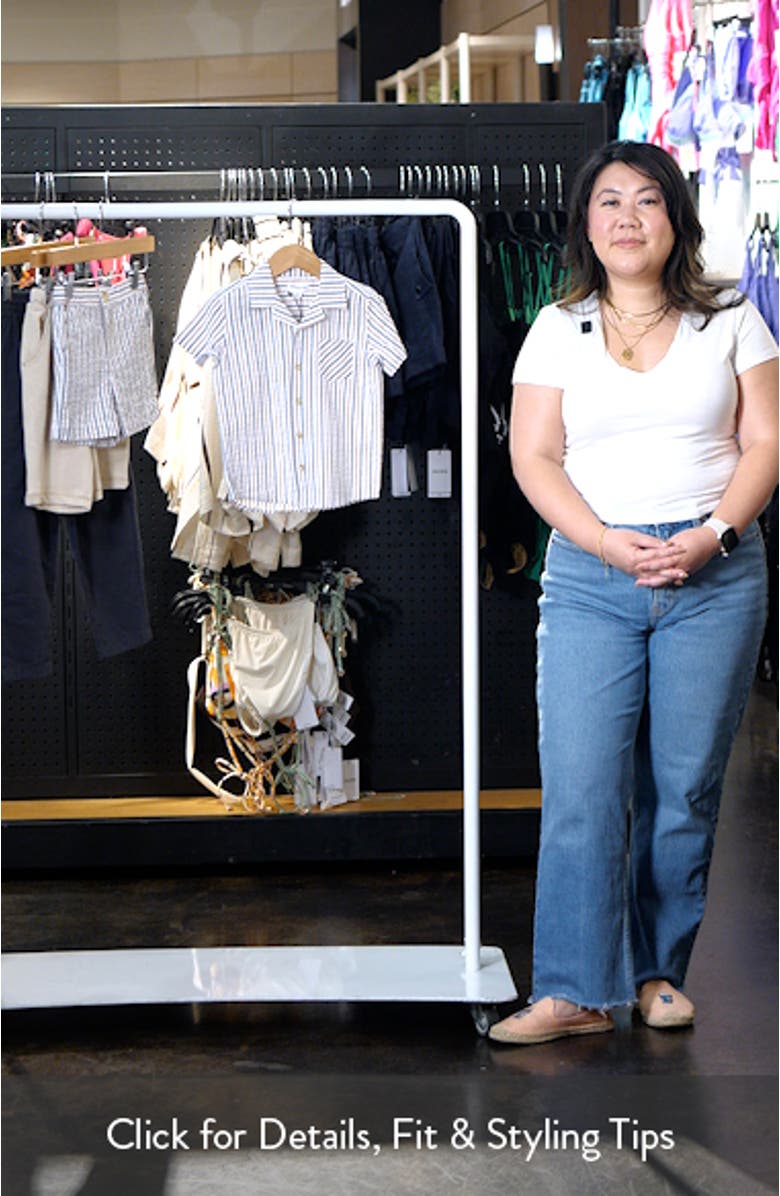 Kids' Stripe Short Sleeve Organic Cotton Button-Up Shirt, sales video thumbnail