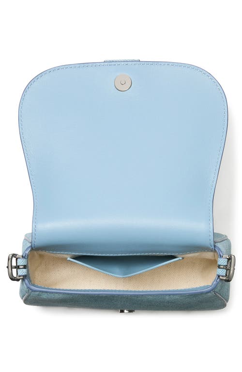 Kate Spade New York Mini Nouveau Denim Suede Saddle Crossbody Bag
