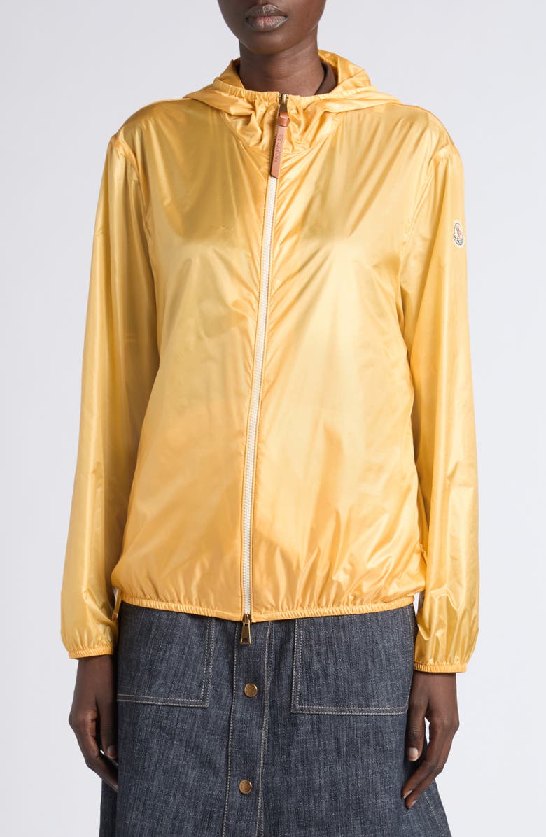 Moncler Fegeos Hooded Windbreaker Jacket, Main, color, Yellow