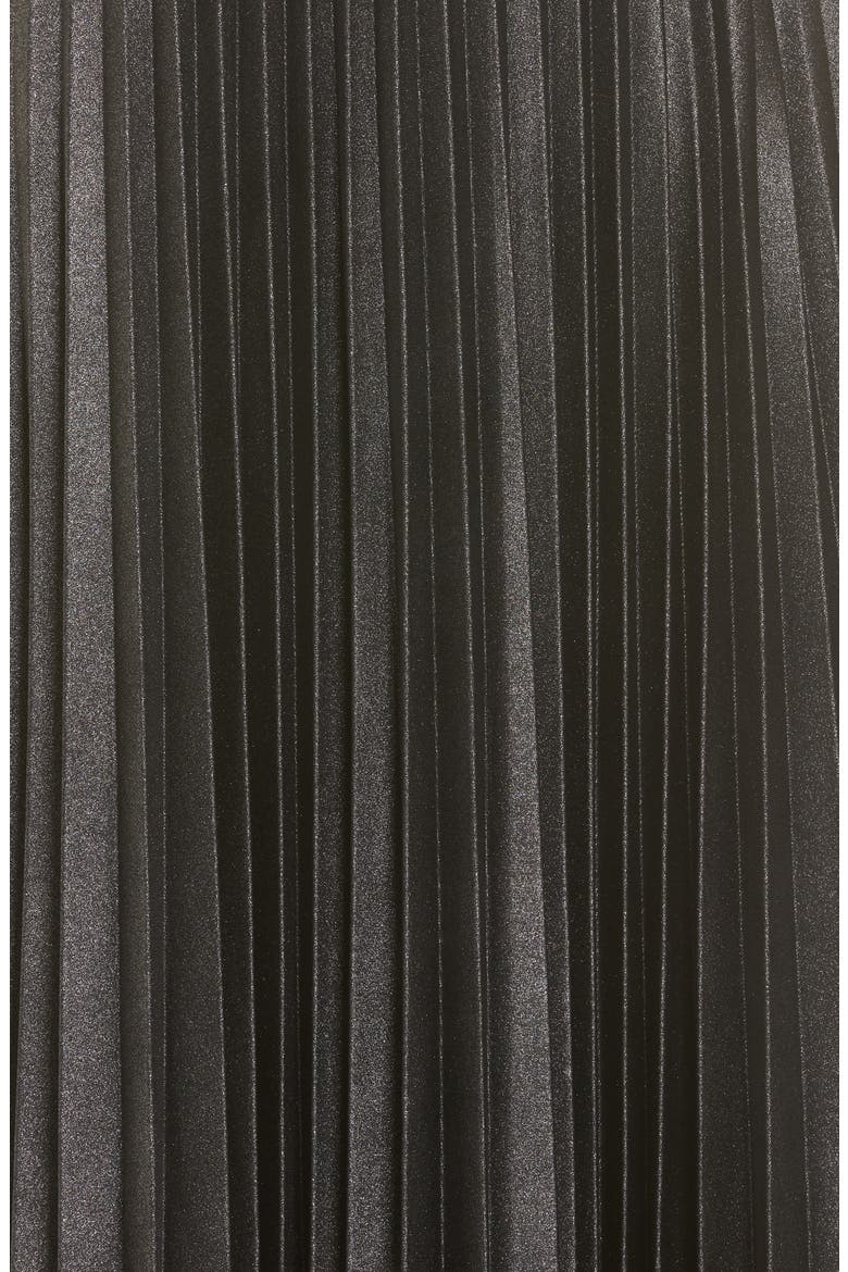 Metallic Pleat Midi Skirt, Alternate, color, GREY FOIL