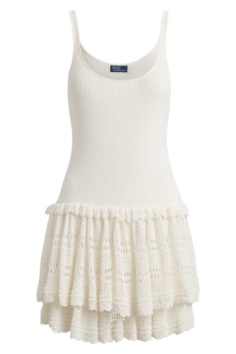 Tiered Pointelle Tank Dress, Alternate, color, WHITE