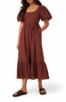 Nobody's Child Mimi Puff Sleeve Midi Dress