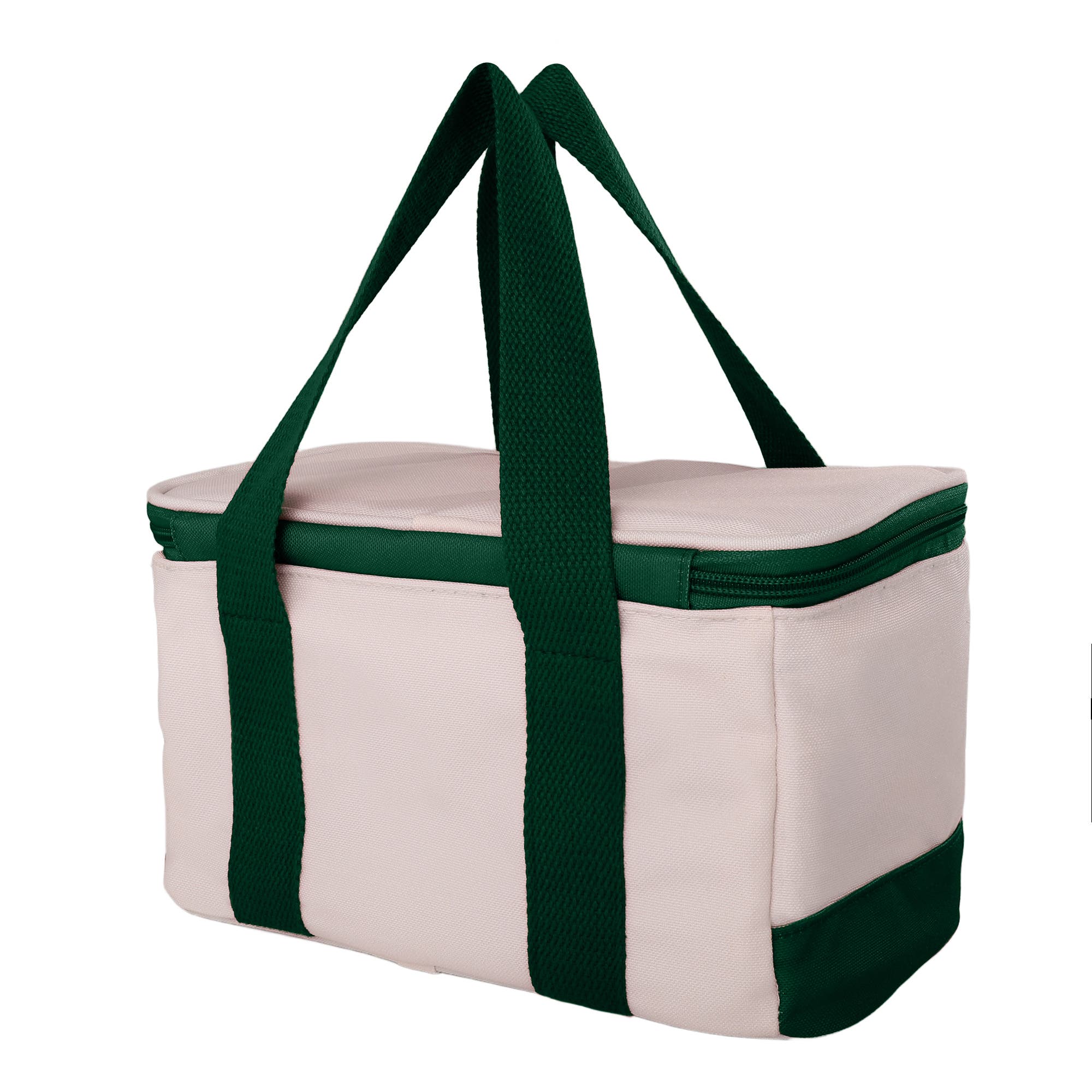 Lands' End Rectangular Small Cooler Bag Insulated 1.5 Gal, Canvas Soft Cooler with Tote Handles and Zip Closure, Alternate, color, Kelly Green