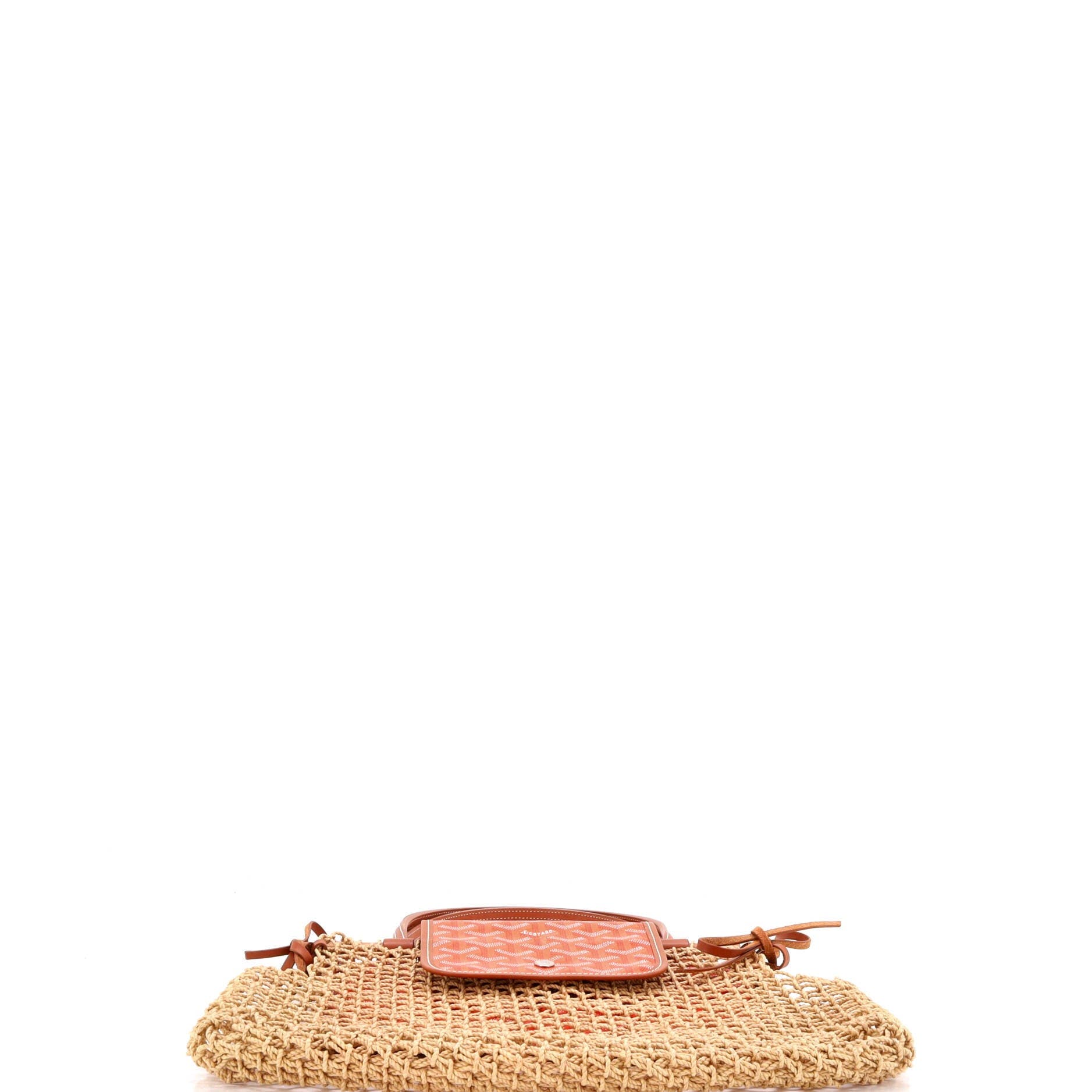 Pre-Owned Goyard Aligre Bag Raffia Net with Coated Canvas, Alternate, color, Orange