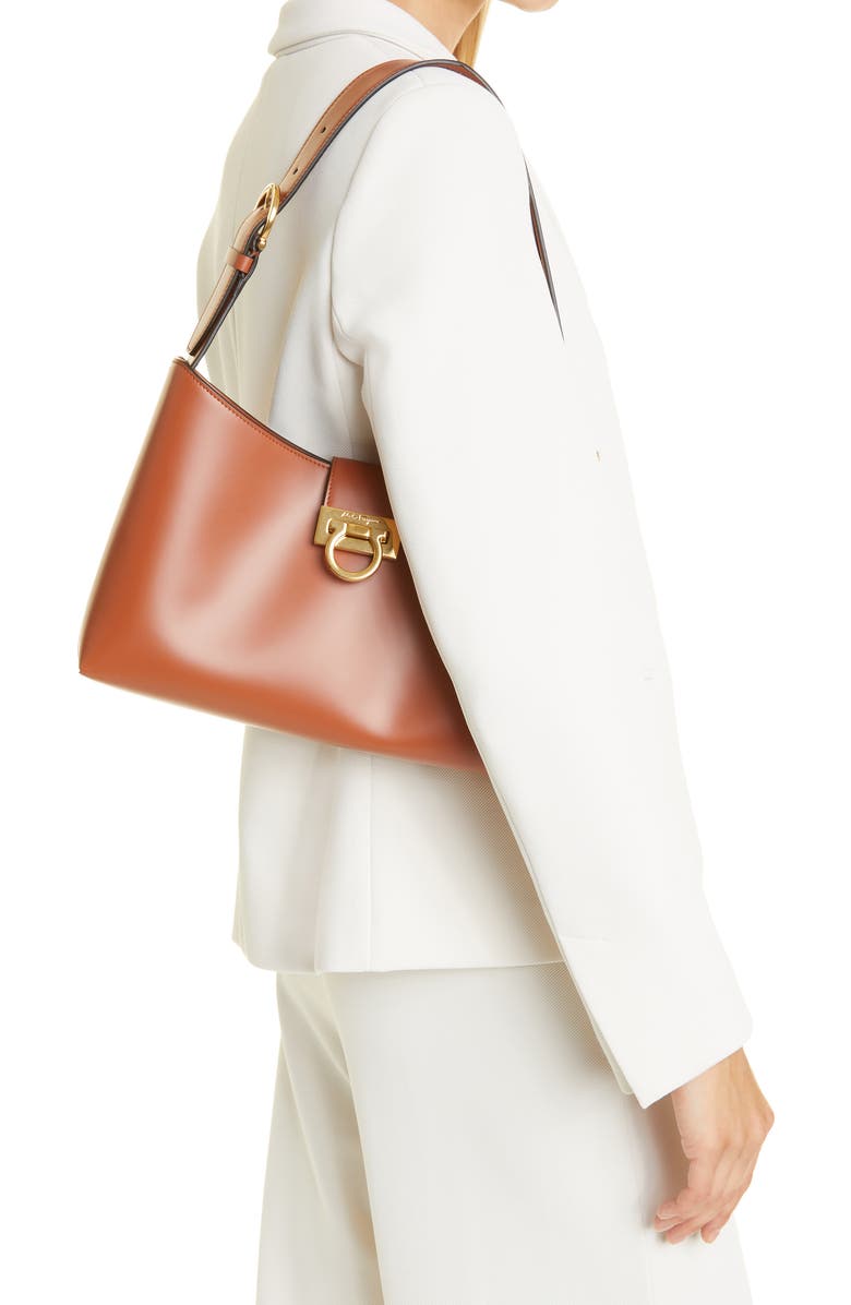 FERRAGAMO Trifolio Leather Shoulder Bag, Alternate, color,