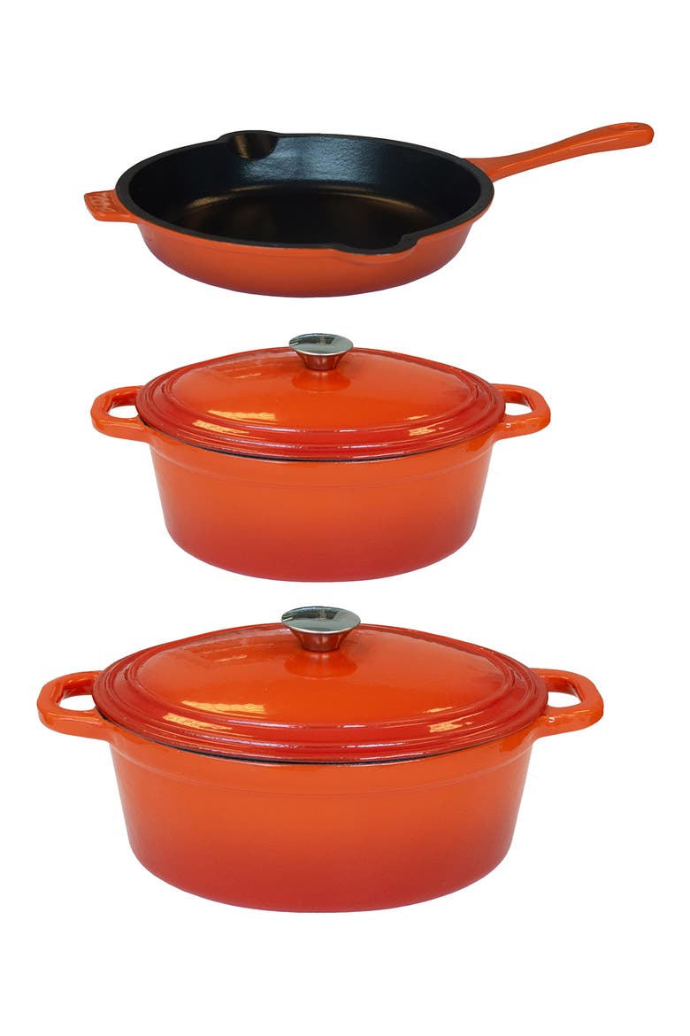 Neo 5-Piece Cast Iron Set, Main, color, ORANGE