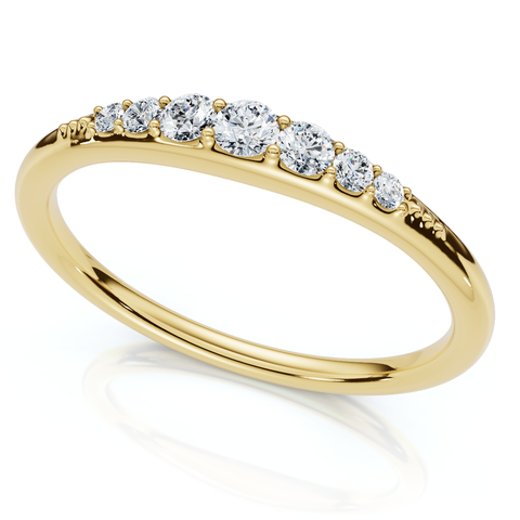 Stackable Graduated Diamond Anniversary Wedding Ring 14k Gold Or Pt Lab Grown